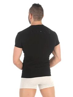 Современная футболка с надписью бренда на груди черного цвета Emporio Armani RT111035_CC716 00020